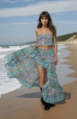 Falda Free Flower Leopard Blue