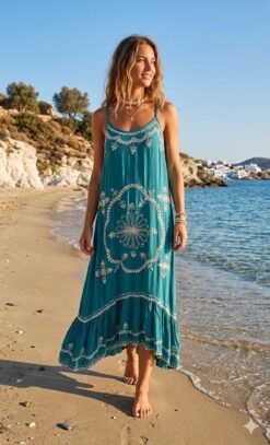 Vestido Tirantes Verde Teal