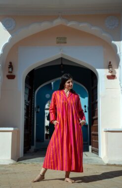 Chilaba Rayas Fucsia