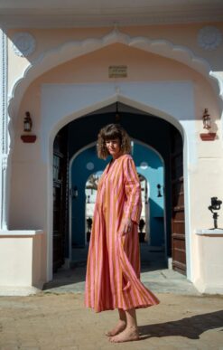 Chilaba Rayas Rosa