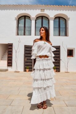 Falda Fioroni Volantes Infinity Blanca