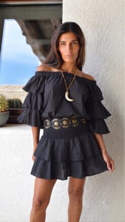 Mini Falda Volantes Fioroni Negra