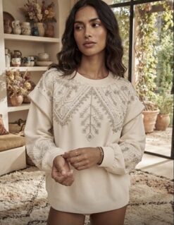 Sudadera Paillettes Blanca
