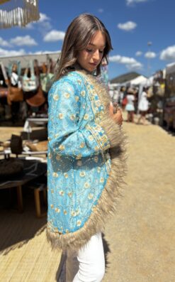 Chaqueta Boho Indian Aqua